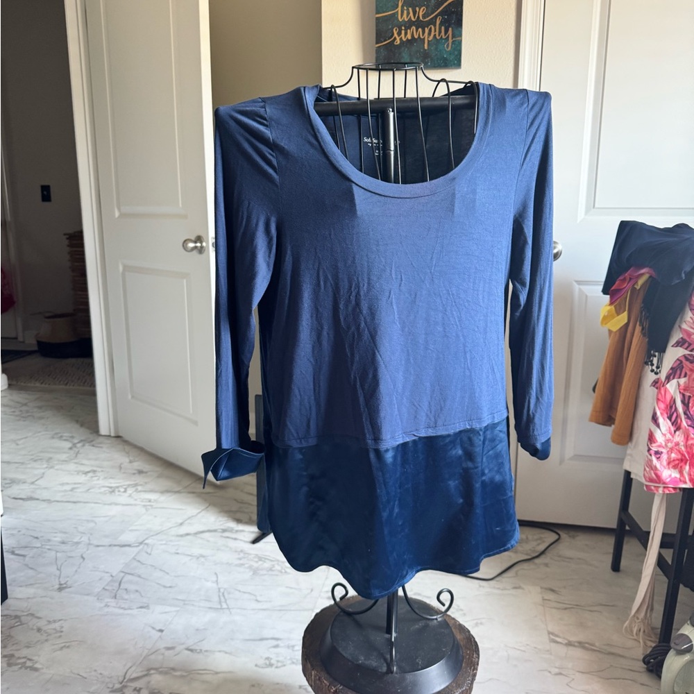 Soft Surroundings Navy Tunic Top